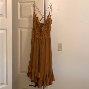 Free People Gold Slip Dress